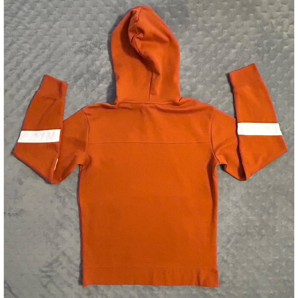 Kenneth Cole Rust Orange Hoodie Sweatshirt w/ White Stripes & Front Pocket Small - Picture 4 of 7